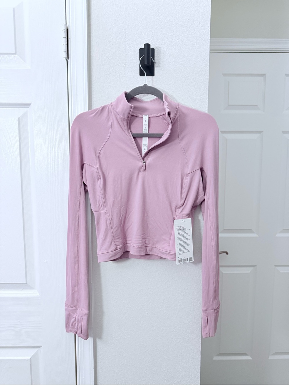 NWT Lululemon It’s Rulu Run Cropped Half Zip Pink Size 6